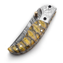 Cargar imagen en el visor de la galería, Handmade Damascus Steel Folding Blade Knife - Arham Cutlery
