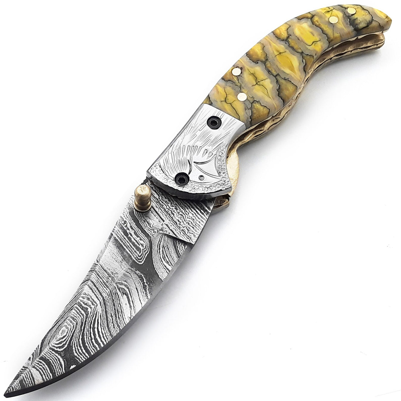 Handmade Damascus Steel Folding Blade Knife | Arham Cutlery