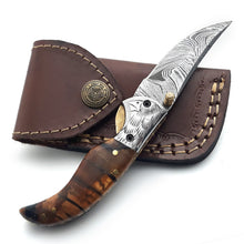 Lade das Bild in den Galerie-Viewer, Handmade Damascus Steel Folding Blade Knife (Damascus Steel Blade) - Arham Cutlery
