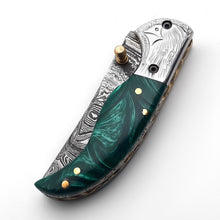 Cargar imagen en el visor de la galería, Handmade Damascus Steel Folding Blade Knife - Arham Cutlery
