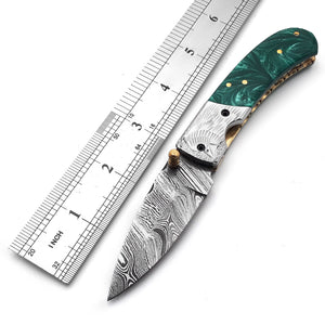 Handmade Damascus Steel Folding Blade Knife - Arham Cutlery