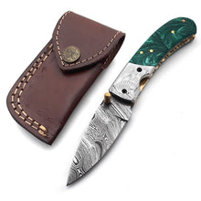 Cargar imagen en el visor de la galería, Handmade Damascus Steel Folding Blade Knife - Arham Cutlery
