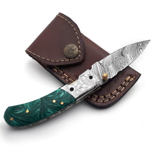 Lade das Bild in den Galerie-Viewer, Handmade Damascus Steel Folding Blade Knife - Arham Cutlery
