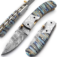 Load image into Gallery viewer, Handmade Damascus Steel Folding Blade Knife (Damascus Steel Blade) - Arham Cutlery
