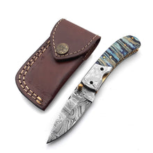 Load image into Gallery viewer, Handmade Damascus Steel Folding Blade Knife (Damascus Steel Blade) - Arham Cutlery
