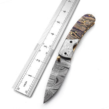 Cargar imagen en el visor de la galería, Handmade Damascus Steel Folding Blade Knife - Arham Cutlery
