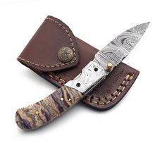 Cargar imagen en el visor de la galería, Handmade Damascus Steel Folding Blade Knife - Arham Cutlery
