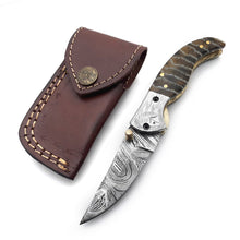 Cargar imagen en el visor de la galería, Handmade Damascus Steel Folding Blade Knife (Damascus Steel Blade) - Arham Cutlery
