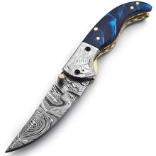 Load image into Gallery viewer, Handmade Damascus Steel Folding Blade Knife (Damascus Steel Blade) - Arham Cutlery
