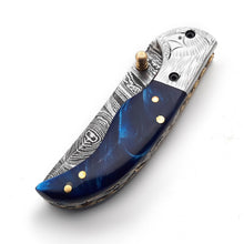 Lade das Bild in den Galerie-Viewer, Handmade Damascus Steel Folding Blade Knife (Damascus Steel Blade) - Arham Cutlery
