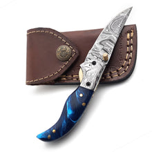 Load image into Gallery viewer, Handmade Damascus Steel Folding Blade Knife (Damascus Steel Blade) - Arham Cutlery
