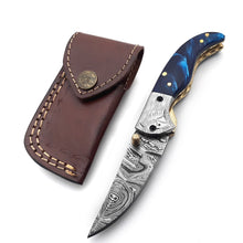 Load image into Gallery viewer, Handmade Damascus Steel Folding Blade Knife (Damascus Steel Blade) - Arham Cutlery
