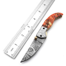 Load image into Gallery viewer, Handmade Damascus Steel Folding Blade Knife (Damascus Steel Blade) - Arham Cutlery
