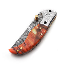 Lade das Bild in den Galerie-Viewer, Handmade Damascus Steel Folding Blade Knife (Damascus Steel Blade) - Arham Cutlery
