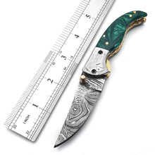 Cargar imagen en el visor de la galería, Handmade Damascus Steel Folding Blade Knife - Arham Cutlery
