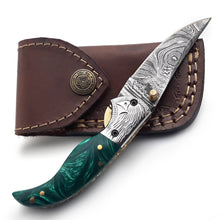 Cargar imagen en el visor de la galería, Handmade Damascus Steel Folding Blade Knife - Arham Cutlery
