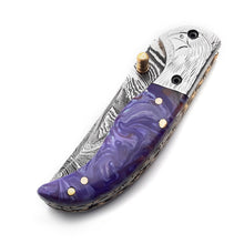 Cargar imagen en el visor de la galería, Handmade Damascus Steel Folding Blade Knife - Arham Cutlery
