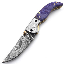 Lade das Bild in den Galerie-Viewer, Handmade Damascus Steel Folding Blade Knife - Arham Cutlery
