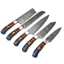 Cargar imagen en el visor de la galería, Kitchen Knives Set Damascus Steel Chef Set Knife Set for Professional and Home Cooks Perfect Gift for Cooks, Christmas, Birthday, and Wedding - Arham Cutlery
