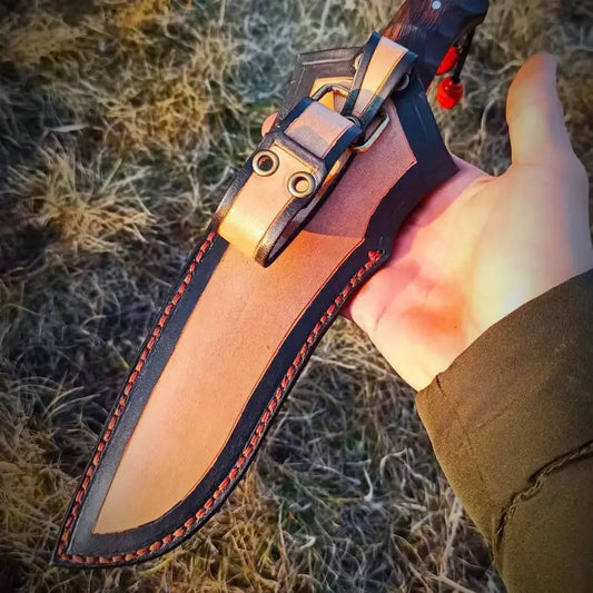 Hand-Forged 80crv2core Steel Camping Knife With Superior Leather Sheath - Arham Cutlery
