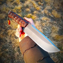 Cargar imagen en el visor de la galería, Hand-Forged 80crv2core Steel Camping Knife With Superior Leather Sheath
