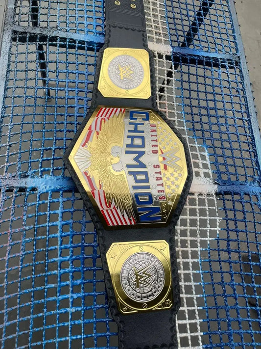 United States Champion Heavyweight Big Gold World Wrestling Universal Adult Belt Replica With 2 MM & 4 MM Brass Main Side Plates Leather | Arham Cutlery Arham Cutlery