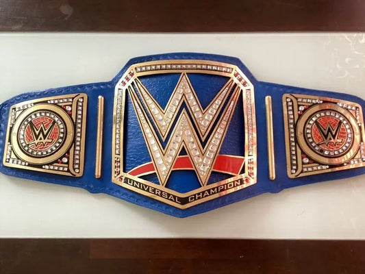 Universal Blue Heavyweight Wrestling Championship Adult Belt Replica With 2 MM & 4 MM Brass Alloy Plates Leather Fighting | Arham Cutlery Arham Cutlery