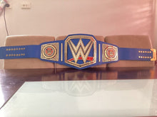 Lade das Bild in den Galerie-Viewer, Universal Blue Heavyweight Wrestling Championship Adult Belt Replica With 2 MM &amp; 4 MM Brass Alloy Plates Leather Fighting | Arham Cutlery
