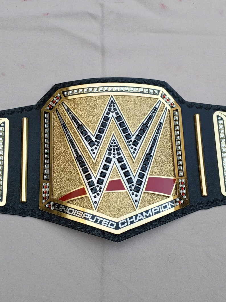World Heavyweight Undisputed Championship Universal Adult Wrestling Belt Replica With 2 MM & 4 MM Brass Main Side Plates Leather Fighting | Arham Cutlery