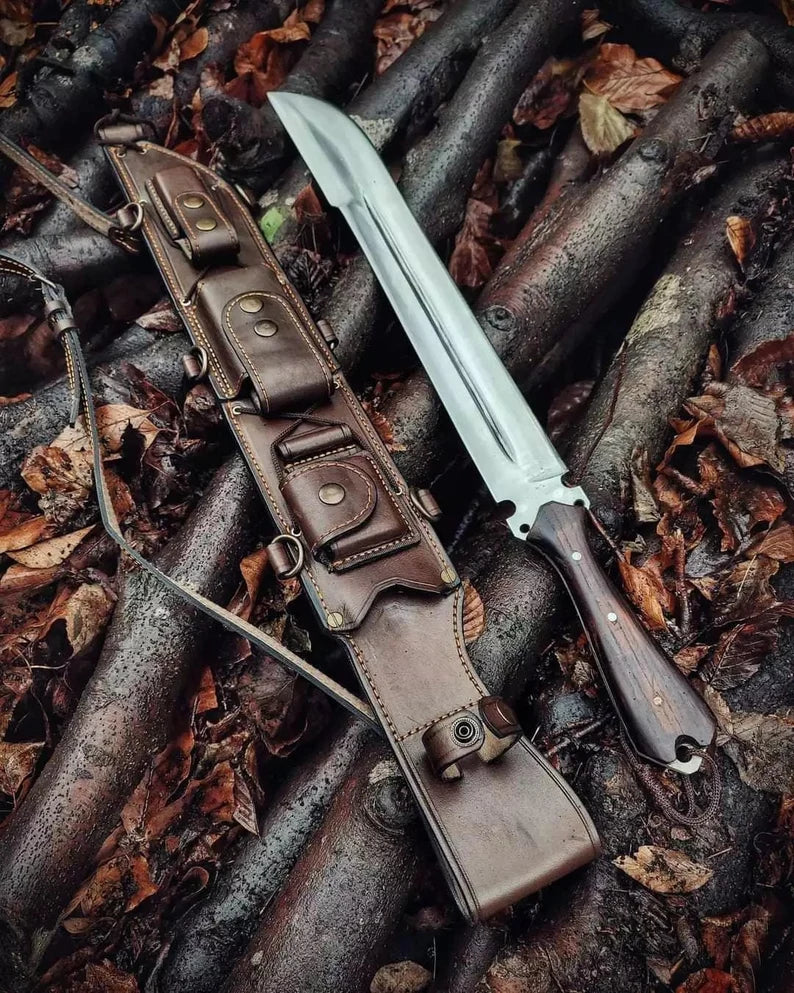 New Custom HANDMADE Spring Steel 5160 Hunting Forest Full Tang MACHETE KNIFE