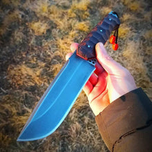 Cargar imagen en el visor de la galería, Hand-Forged 80crv2core Steel Camping Knife With Superior Leather Sheath

