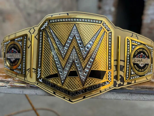 Wrestle Mania 41 Los Vegas Wrestling Championship Replica Title Belt 2mm Plates Adult Size - Arham Cutlery