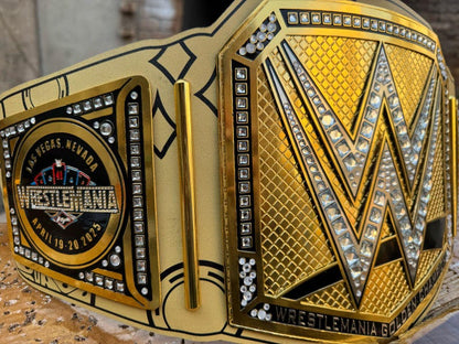 Wrestle Mania 41 Los Vegas Wrestling Championship Replica Title Belt 2mm Plates Adult Size