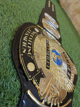 Cargar imagen en el visor de la galería, Winged Eagle Dual Championship Title Replica Belt, Brass plates Adult Size, 3d Casting plates 5mm
