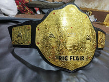 Cargar imagen en el visor de la galería, Big Gold World Heavyweight wrestling Title belt with Ric Flare Name Plate, 2mm Brass plates Adult Size
