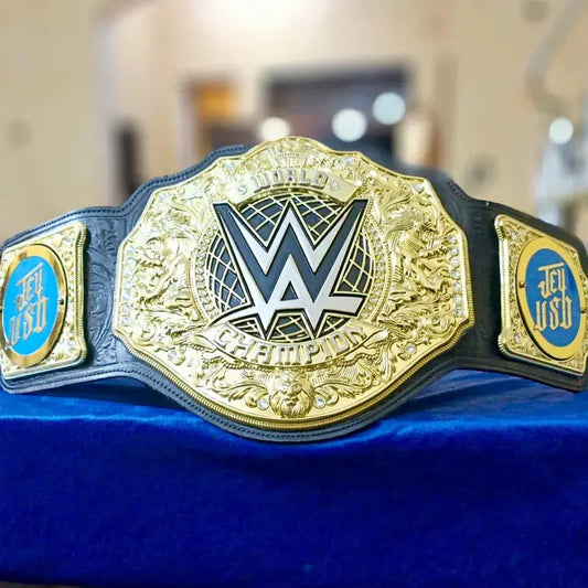 New World Heavyweight Championship Title Replica Belt, 6MM Casting, Adult size with Jey Uso Side Plates, New World Heavyweight Belt Arham Cutlery