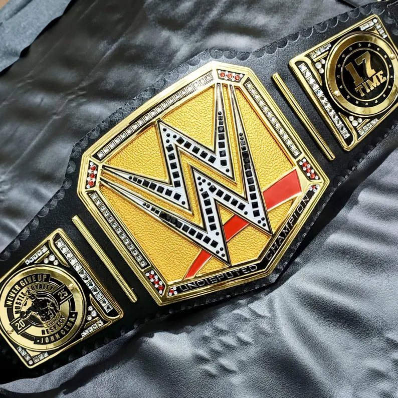 John Cena New Undisputed World Championship Belt Wrestling Replica Title Cena Side Plates