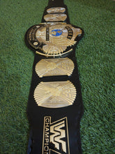 Cargar imagen en el visor de la galería, Winged Eagle Dual Championship Title Replica Belt, Brass plates Adult Size, 3d Casting plates 5mm
