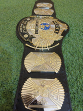 Cargar imagen en el visor de la galería, Winged Eagle Dual Championship Title Replica Belt, Brass plates Adult Size, 3d Casting plates 5mm
