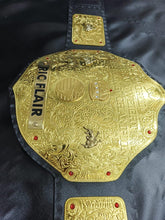 Cargar imagen en el visor de la galería, Big Gold World Heavyweight wrestling Title belt with Ric Flare Name Plate, 2mm Brass plates Adult Size
