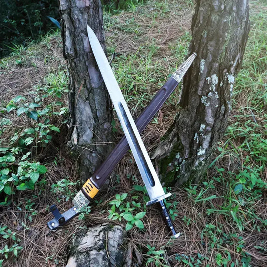 25-Inch Twin Swords – Hand-Forged with Ornate Hilts Forest Props – Artisan Decor, Gift for Collectors & History Lovers - Arham Cutlery