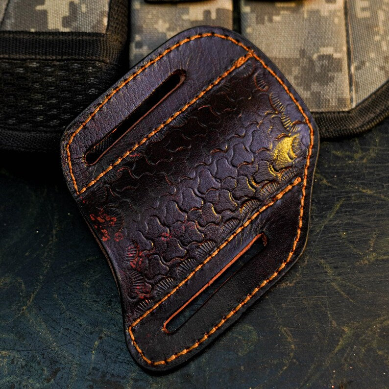 Handmade Damascus Hunting Knife with Patterned Resin Handle Arham Cutlery