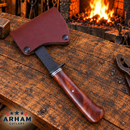Ironburl Heritage O1 Steel Hatchet – Desert Ironwood Burl Arham Cutlery