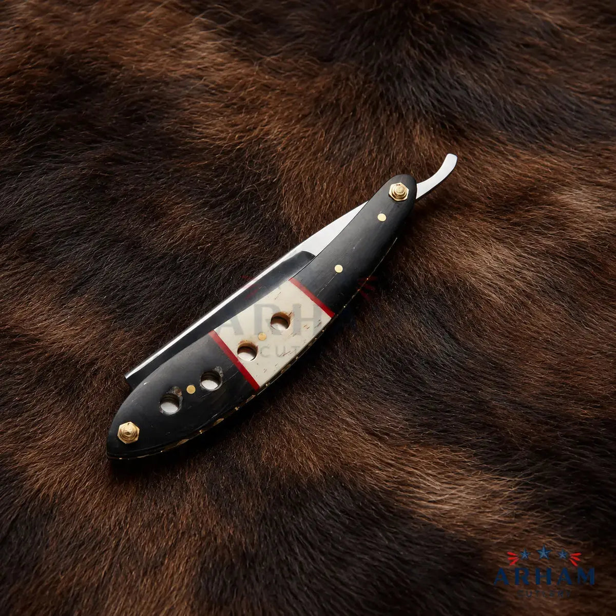 Ironcrest Pro™ J2 Steel Straight Razor – Professional Wet Shaving Arham Cutlery
