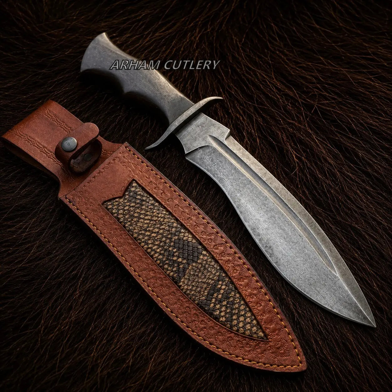 Ironwood Frontier Bowie Knife – High-Carbon Steel & Pakkawood Arham Cutlery