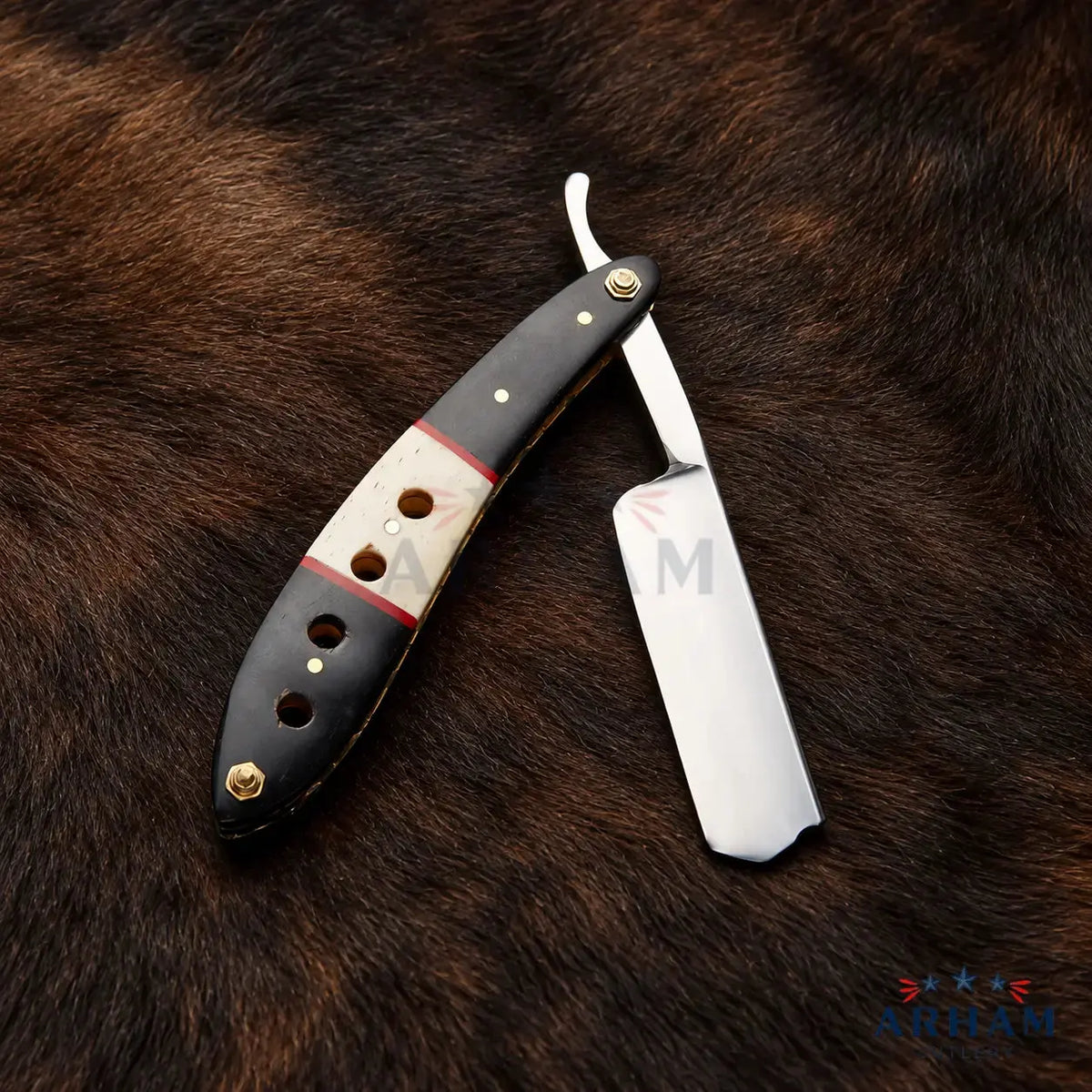 Ironcrest Pro™ J2 Steel Straight Razor – Professional Wet Shaving Arham Cutlery