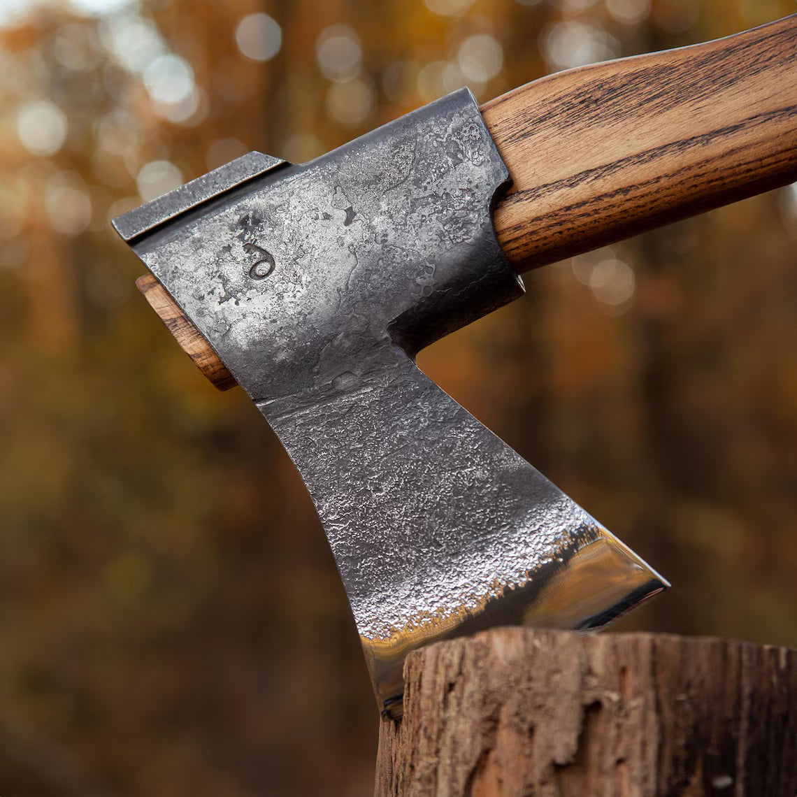 Nordic Woodland Axe – Handmade Carbon Steel Hiking Hatchet with Ash Wood Grip Arham Cutlery