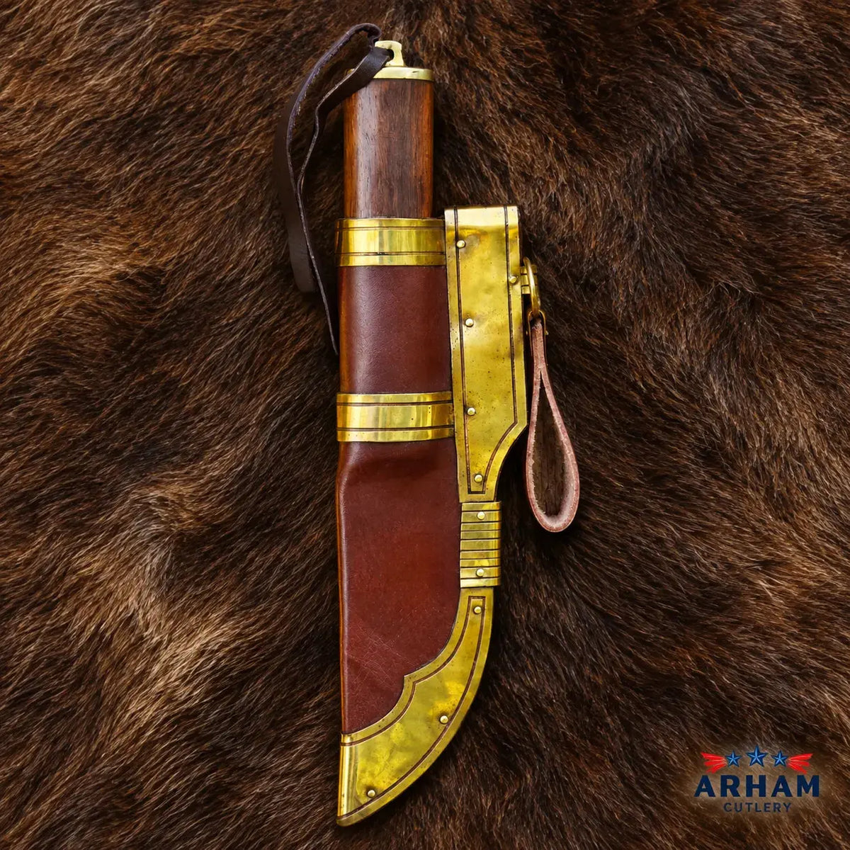 Gotland Ironcrest Viking Knife – Carbon Steel & Walnut Bone Handle Arham Cutlery
