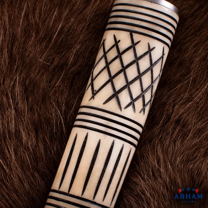 Bonecrest Scramasax Viking Seax Knife – Etched Bone Handle Arham Cutlery