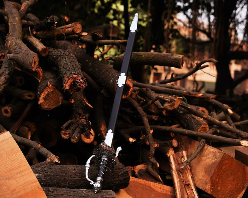 Custom Handmade Stainless Steel Rapier Sword with Leather-Wrapped Handle & Scabbard – 38" Medieval Collectible Sword Arham Cutlery